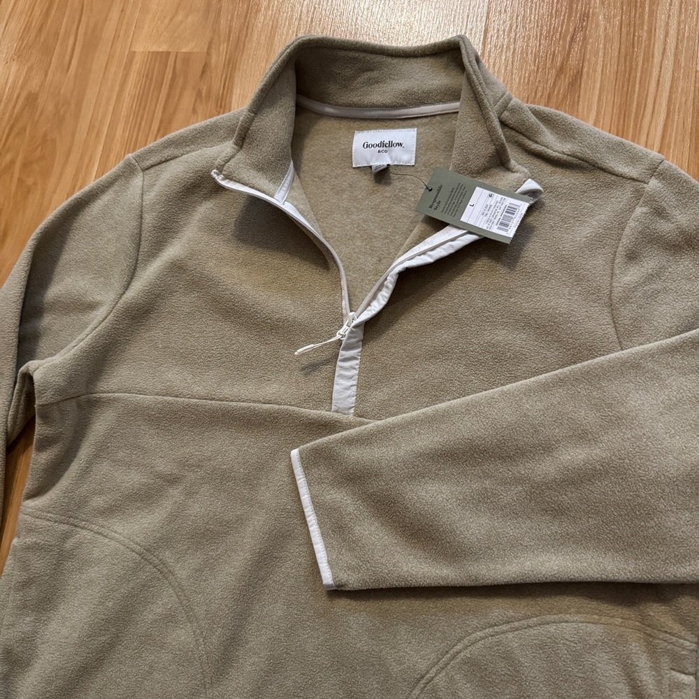 NEW- Goodfellow Half/Quarter Zip Fleece Pullover Sweater Jacket- Men’s Large